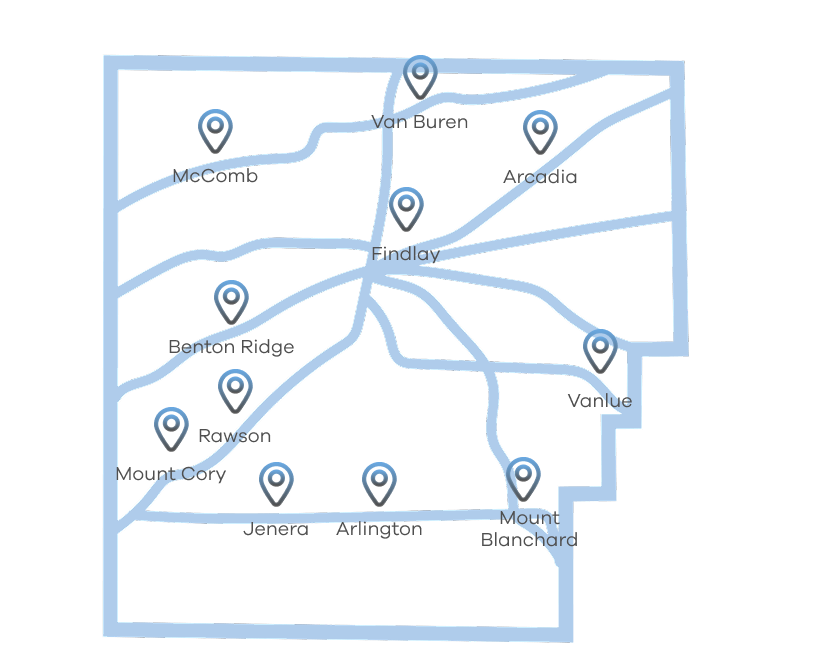 Hancock County service area map